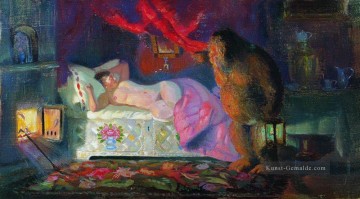  Mikhailovich Malerei - die Kaufmannsfrau und die domovoi 1922 Boris Mikhailovich Kustodiev impressionismus nackt